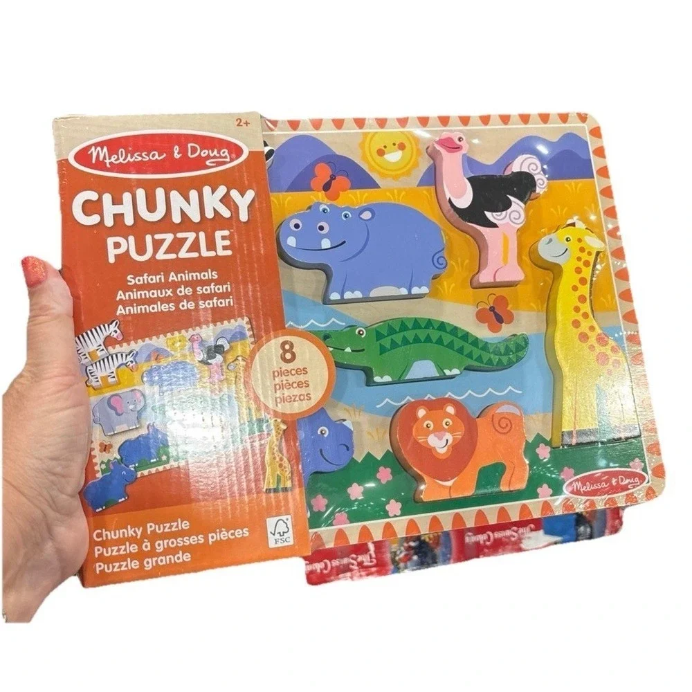 Melissa & Doug Safari Animals Chunky Puzzle New Sealed Kids Learning Educational